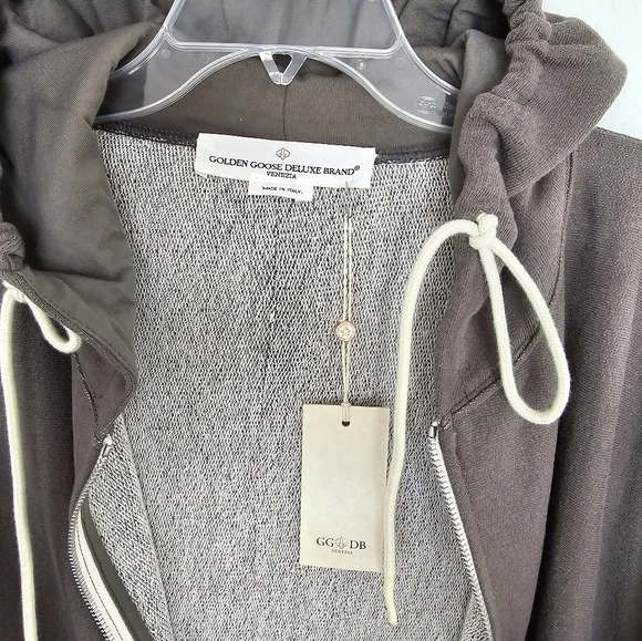 Golden Goose Venice Print Oversized Boxy Hooded Sweatshirt Size S Small Khaki - Picture 4 of 14